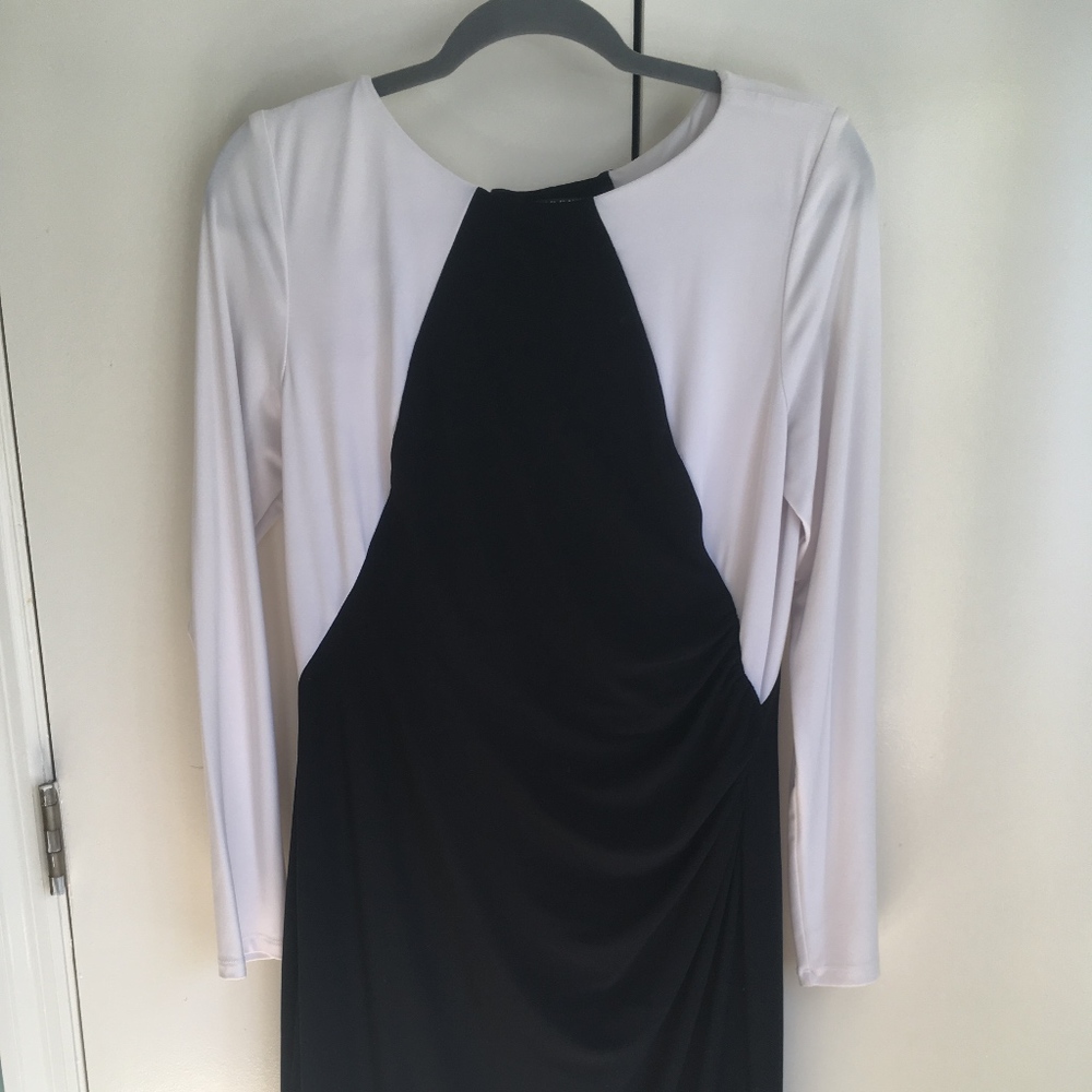 Black and white dress. Ralph Lauren. Long sleeves.
